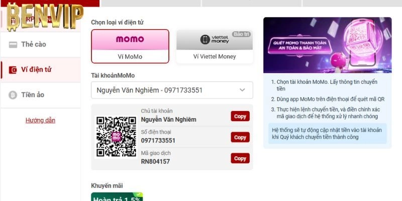 Lưu ý chính thức khi tìm hiểu quy trình nạp tiền Benvip