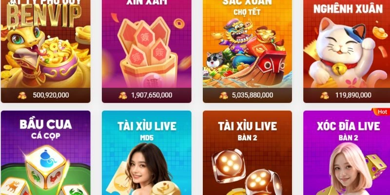 Khai thác những sảnh trò chơi có tại nền tảng Benvip